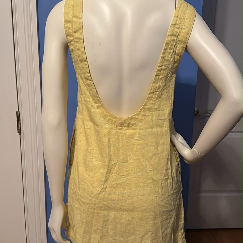Free People Yellow Open-Back Mini Dress